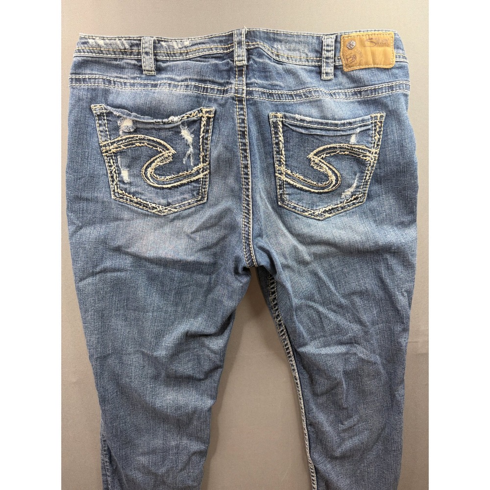 Silver Jeans Co Boyfriend Jeans Womens Blue Super Stretch 35x26 - Picture 2 of 14
